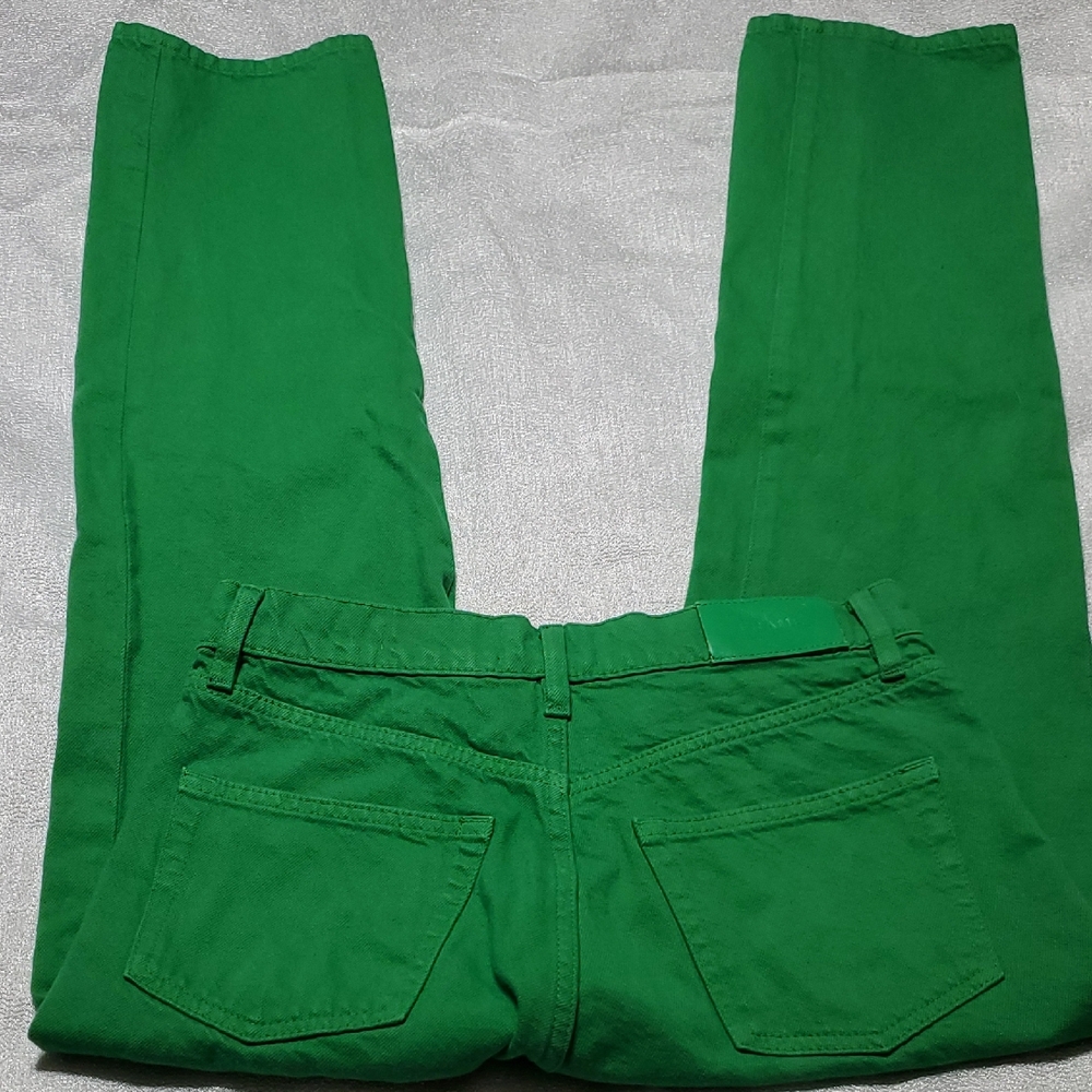 Frame Denim Women's LE Slouch BUTTONFLY  Boyfriend Jeans SIZE 24 Vibrant Green